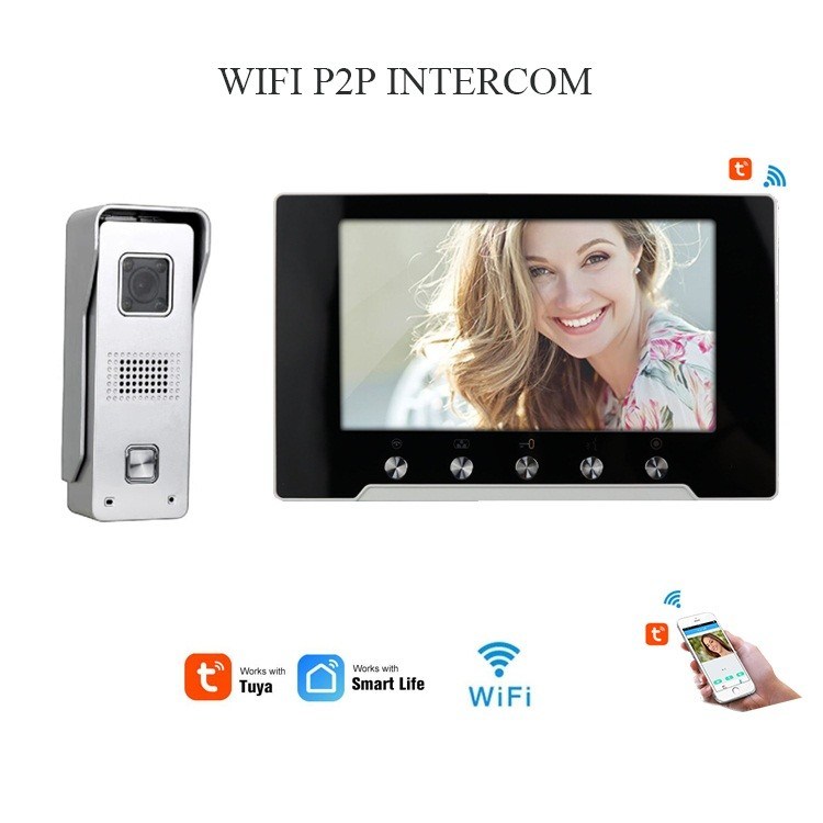 Tuya Remote Control 2 Wire Video Doorbell Intercom System IP55 Waterproof